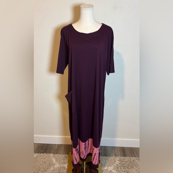 J. Jill Dresses & Skirts - NWT J. Jill Pure Jill Tie-Dye Border Midi Dress Acai Multi size Large Tall